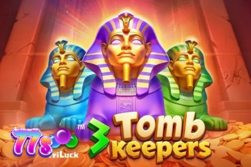 Interface do jogo de slot 3 Tomb Keepers com temática egípcia